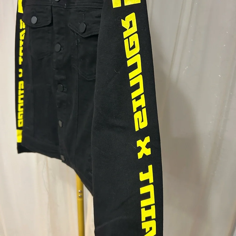 Stylish Black Jacket with Yellow Accents